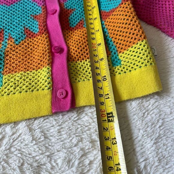 Stella McCartney Kids Palm Tree Logo Multi Color Button Up Cardigan Sweater - Picture 6 of 6